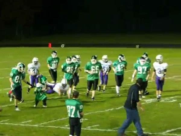 8-year-old stars in Wisconsin high school football game