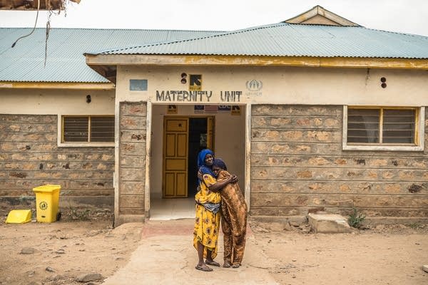 two women hugging