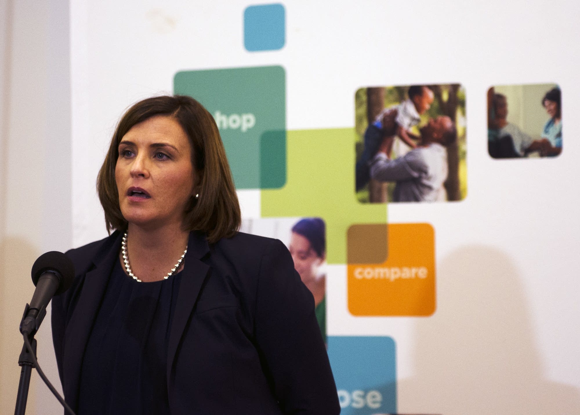 MNsure CEO Allison O'Toole fields questions.