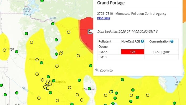 Minnesota's North Shore experiencing the worst air quality in America Tuesday