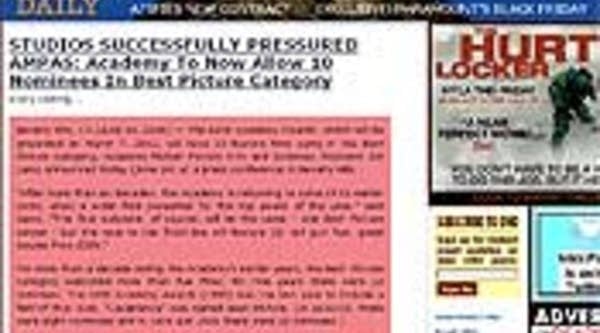 Screen shot of Deadline Hollywood Daily