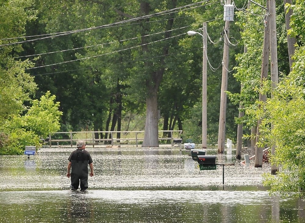 Submerged streets in Waterville, Minn.