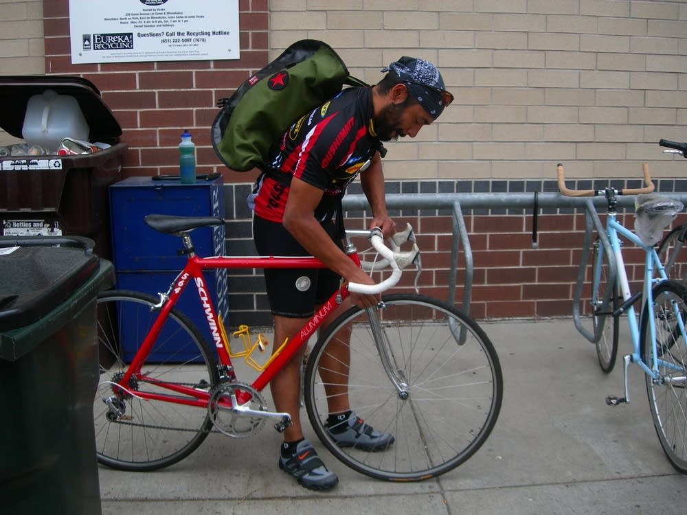Pedro Perez bikes home