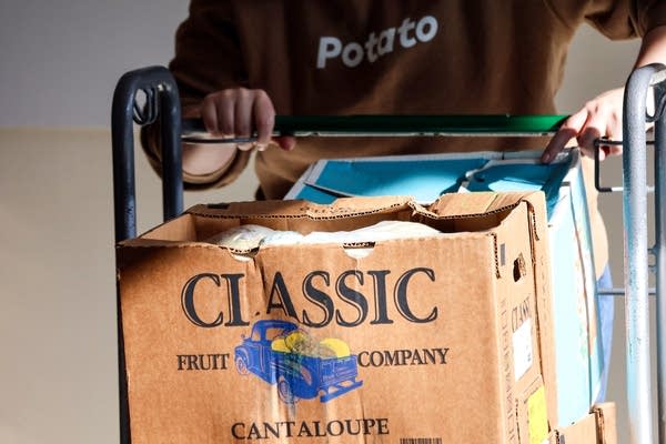 a cart of produce