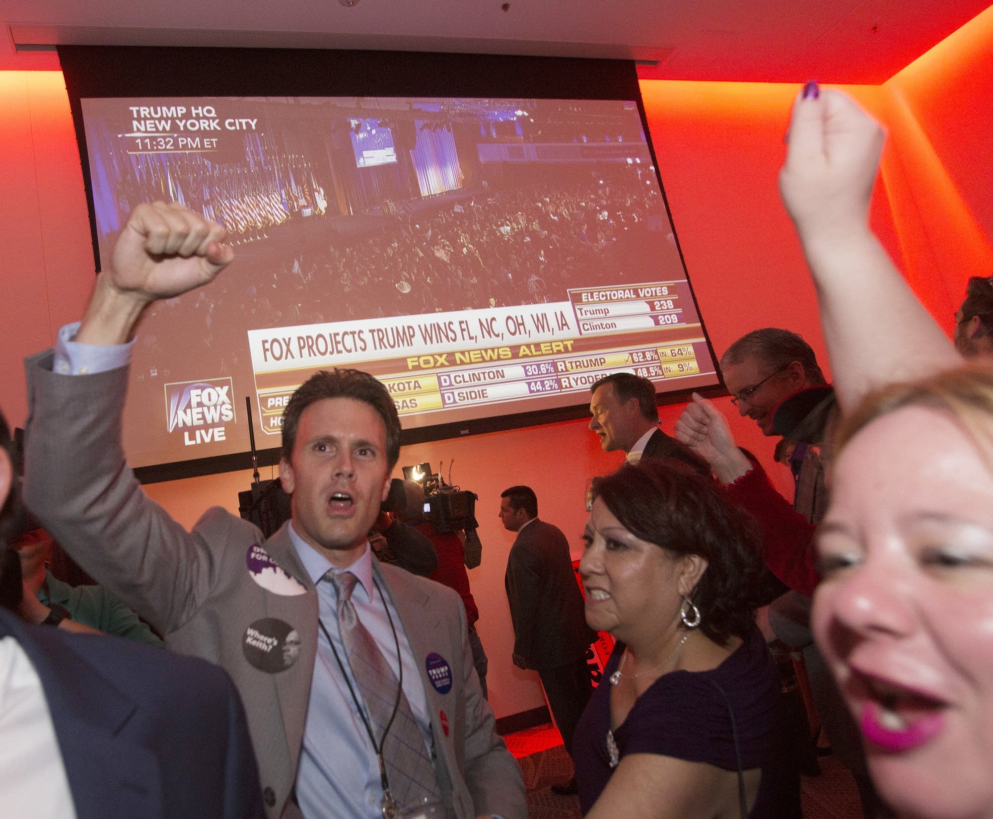 Scott Gregory of New Hope cheers as Fla. is called.