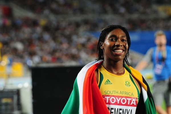 South Africa's Caster Semenya celebrates