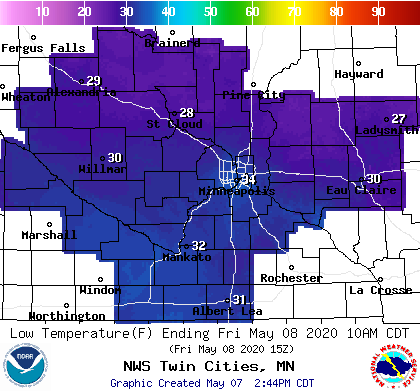 Temperature focus: Freeze warnings Thursday night; warming trend next week