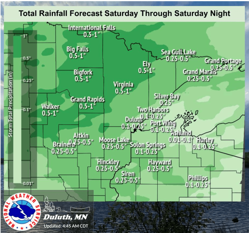 Rainfall potential for northeastern Minnesota