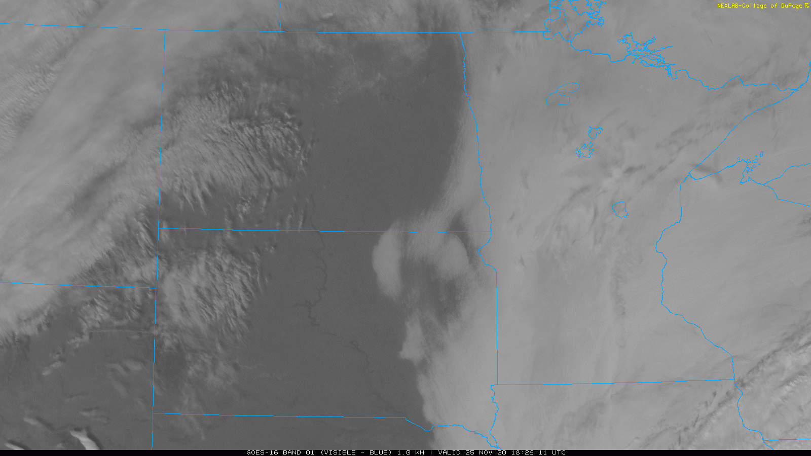 GOES-16 visible satellite loop Wednesday afternoon