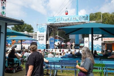 a band performing on stage