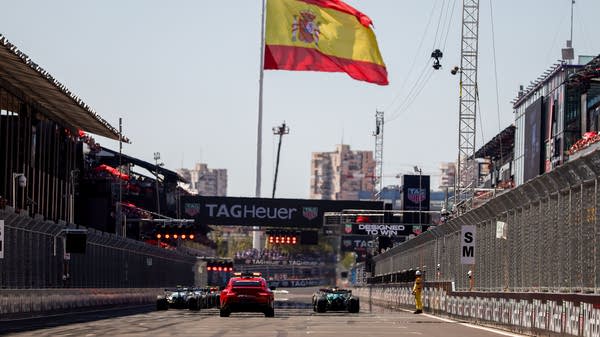 Above, a rearview of the start during the F1 Grand Prix of Spain on Sep. 13, in Madrid.