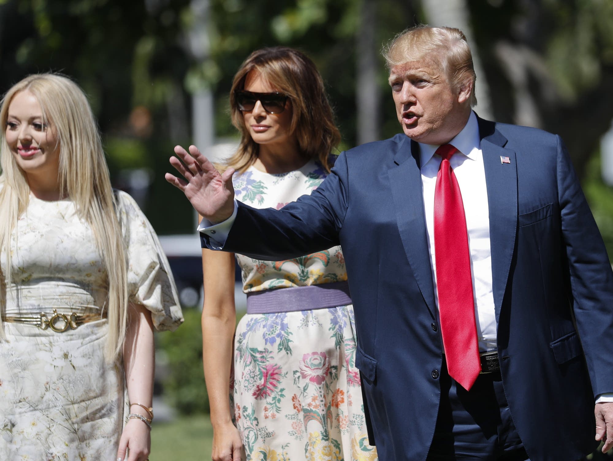President Trump, with first lady Melania Trump and daughter Tiffany