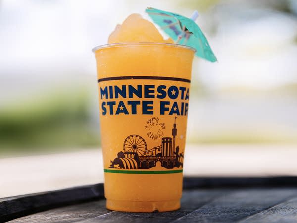 a beverage in a plastic cup