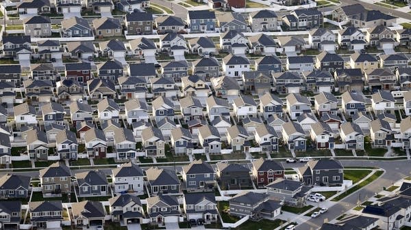 Rows of homes in suburban Salt Lake City