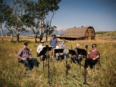 Brass quintet with Fred in the Tetons