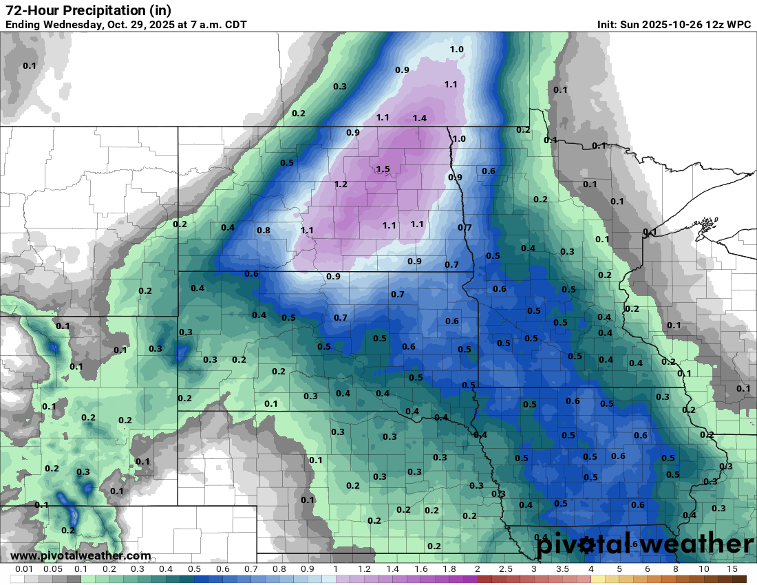 Quantitative precipitation forecast through Wednesday morning