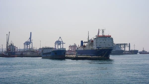 Cargo ships at Turkey's Haydarpaşa Port in April. 