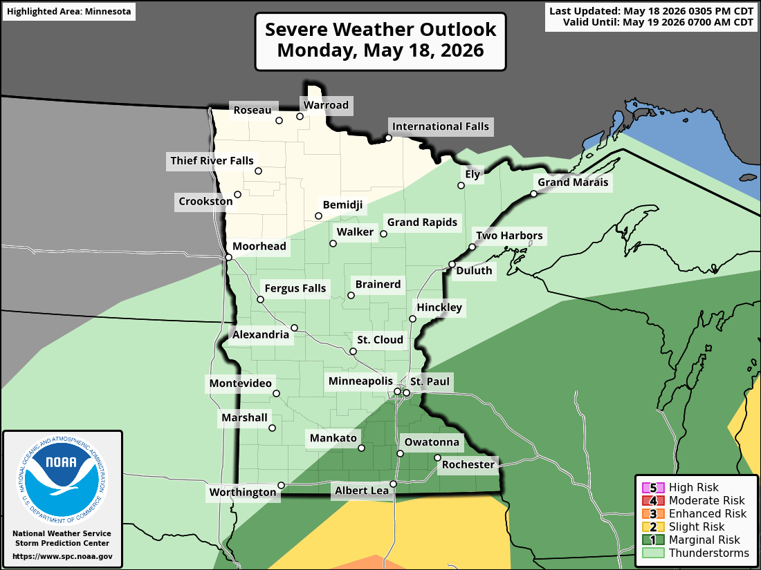 Severe weather risk for Monday