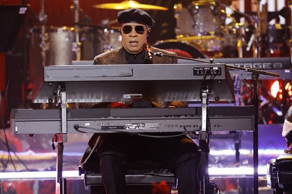 Stevie Wonder performs onstage during the 65th GRAMMY Awards at Crypto.com Arena on February 05, 2023 in Los Angeles.
