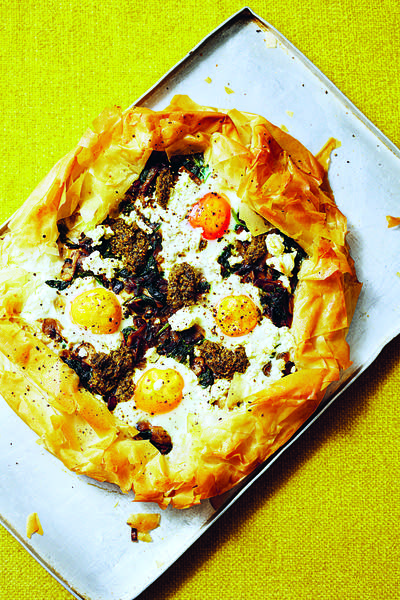 Spinach, Feta and Egg Filo Tart