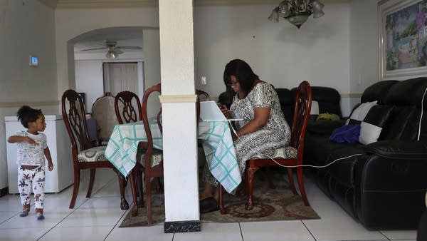 People with children are being disproportionately hit with job losses, and of course those children are home now.