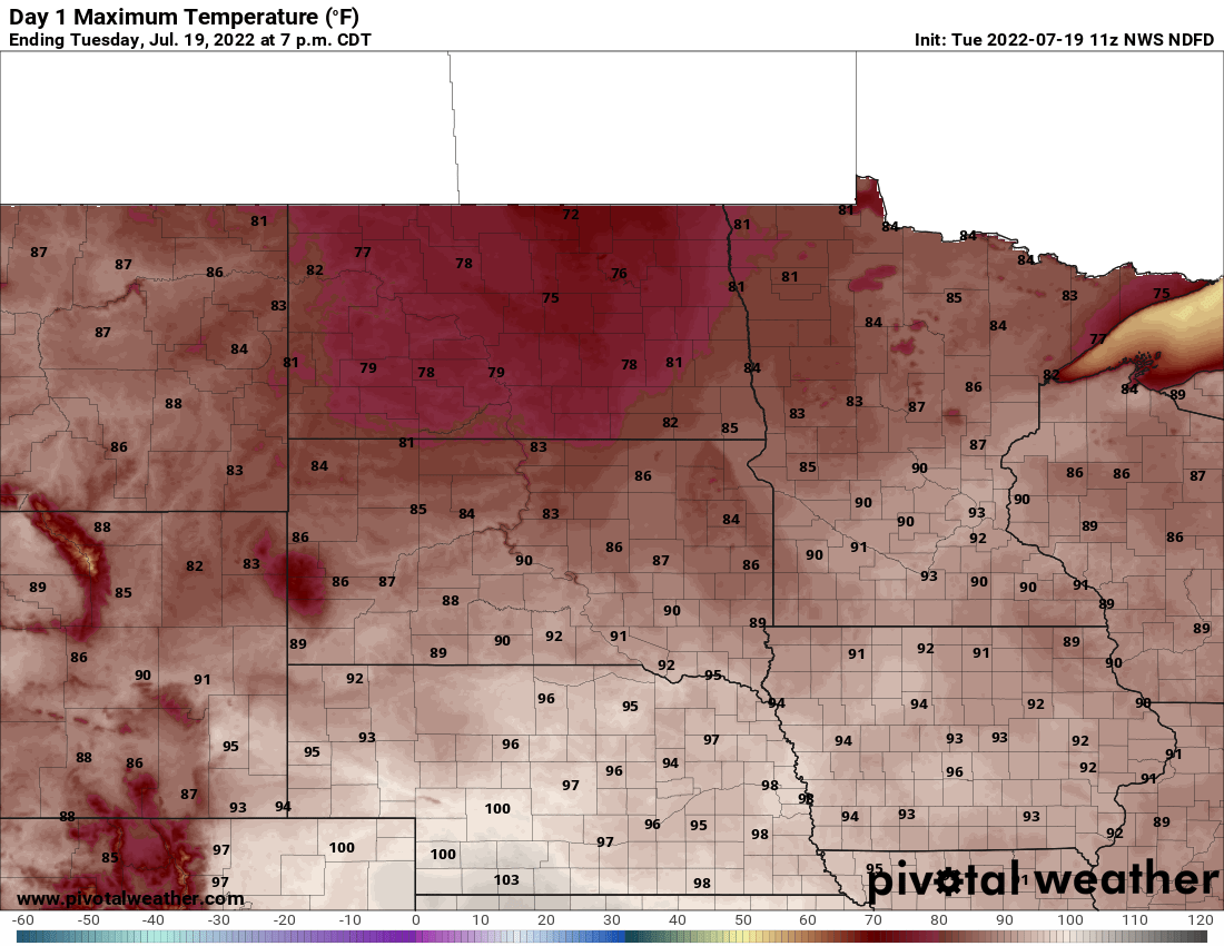 Clearing, becoming hot Tuesday; some storms