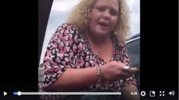 Fargo parking lot confrontation, seen in a Facebook screengrab