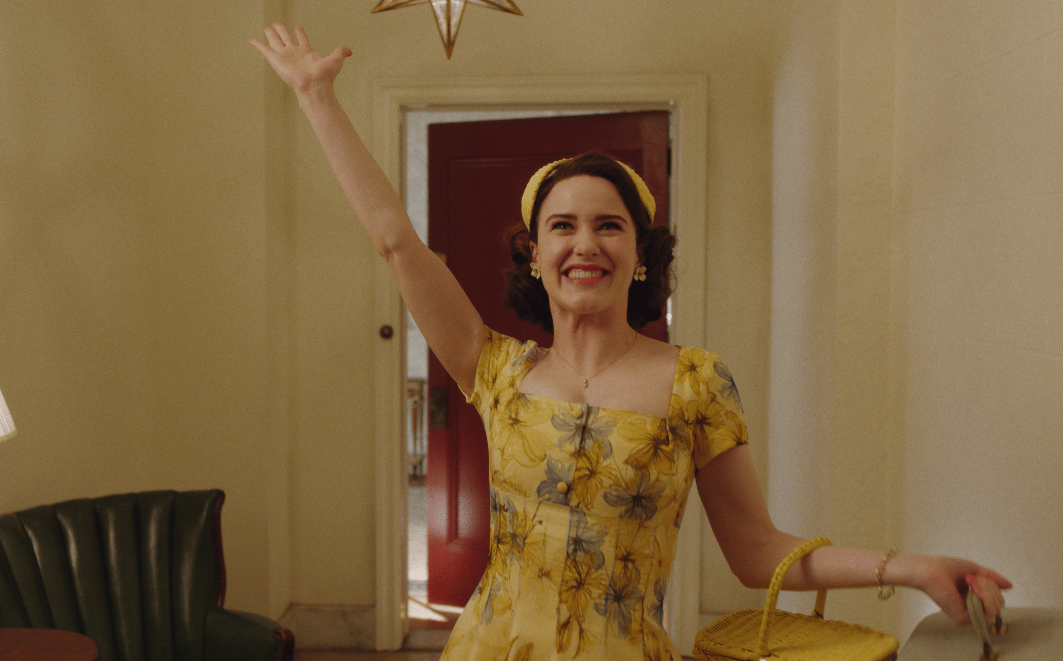 A view of Miriam "Midge" Maisel, played by Rachel Brosnahan, in the Amazon Prime show "The Marvelous Mrs. Maisel."