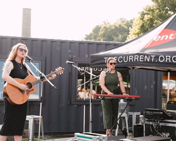 The Twins of Franklin performed at The Current’s Happy Hour at Sociable Cider Werks on Thursday, July 24.