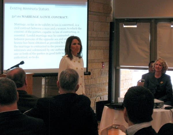 Bachmann speaks to supporters of marriage amendment