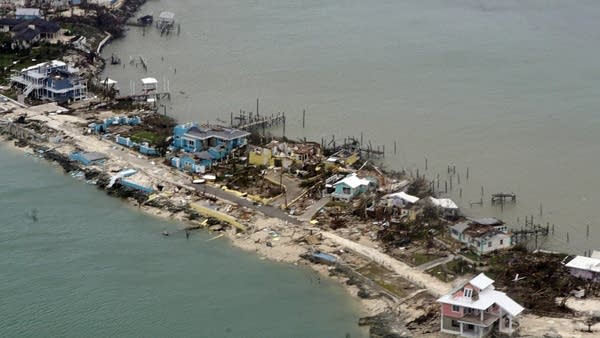 A path of destruction on an island