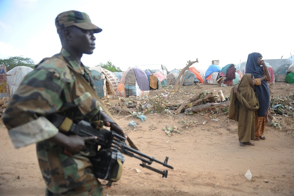 An African Union Ugandan soldier