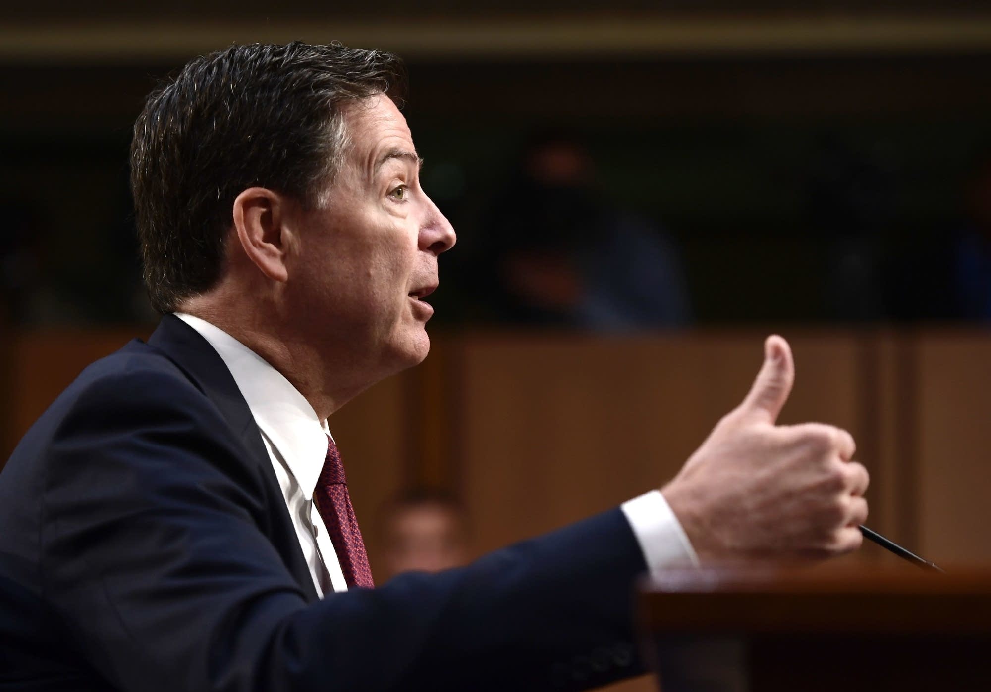 Comey testifies before the US Senate Select Committee on Intelligence.