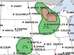 Tornado risk Wednesday afternoon and evening