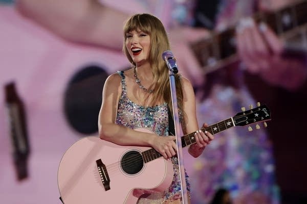 Taylor Swift performs on "The Eras" tour in Singapore last year.