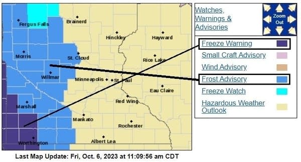 Cool weekend; Saturday morning frost advisory across western Minnesota