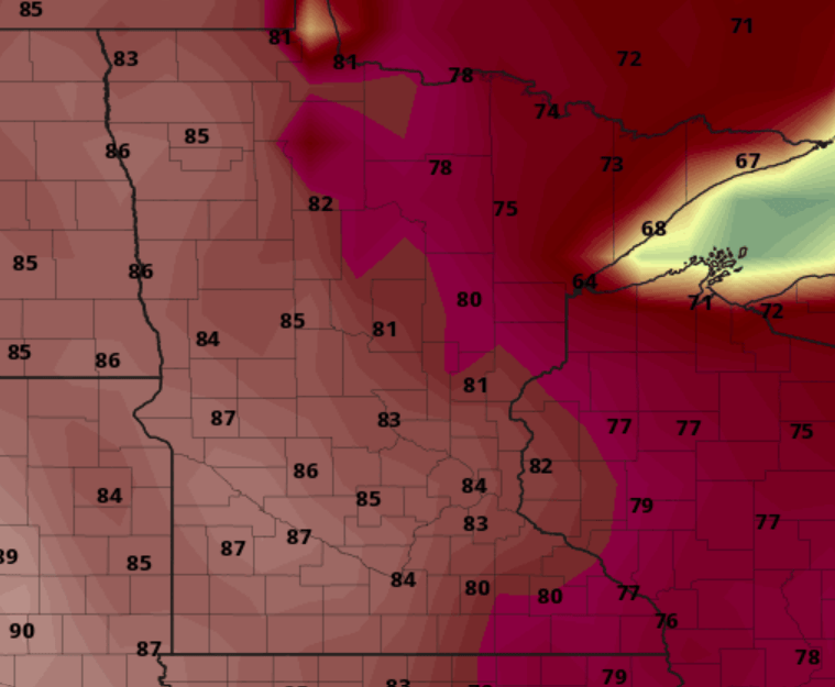 We are looking at the 80s for Memorial Day with a dry forecast