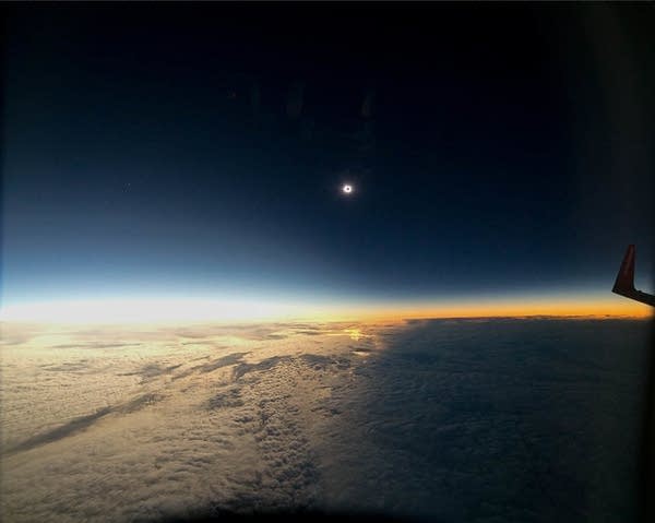 The onset of a solar eclipse on March 20, 2015.