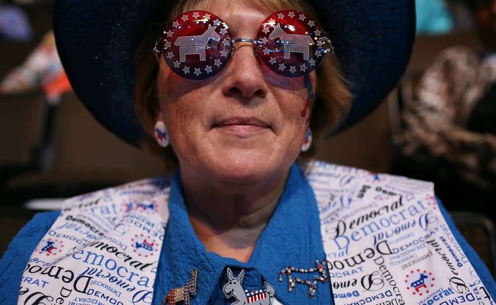 A delegate shows her pride