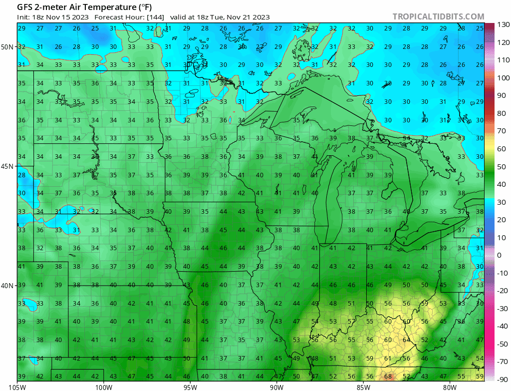 NOAA GFS temperature output