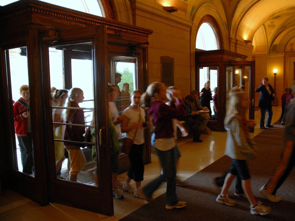 Students entering the Capitol