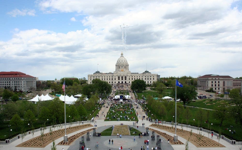 Jets fly over the Capitol in St. Paul