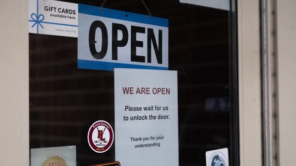 sign on door