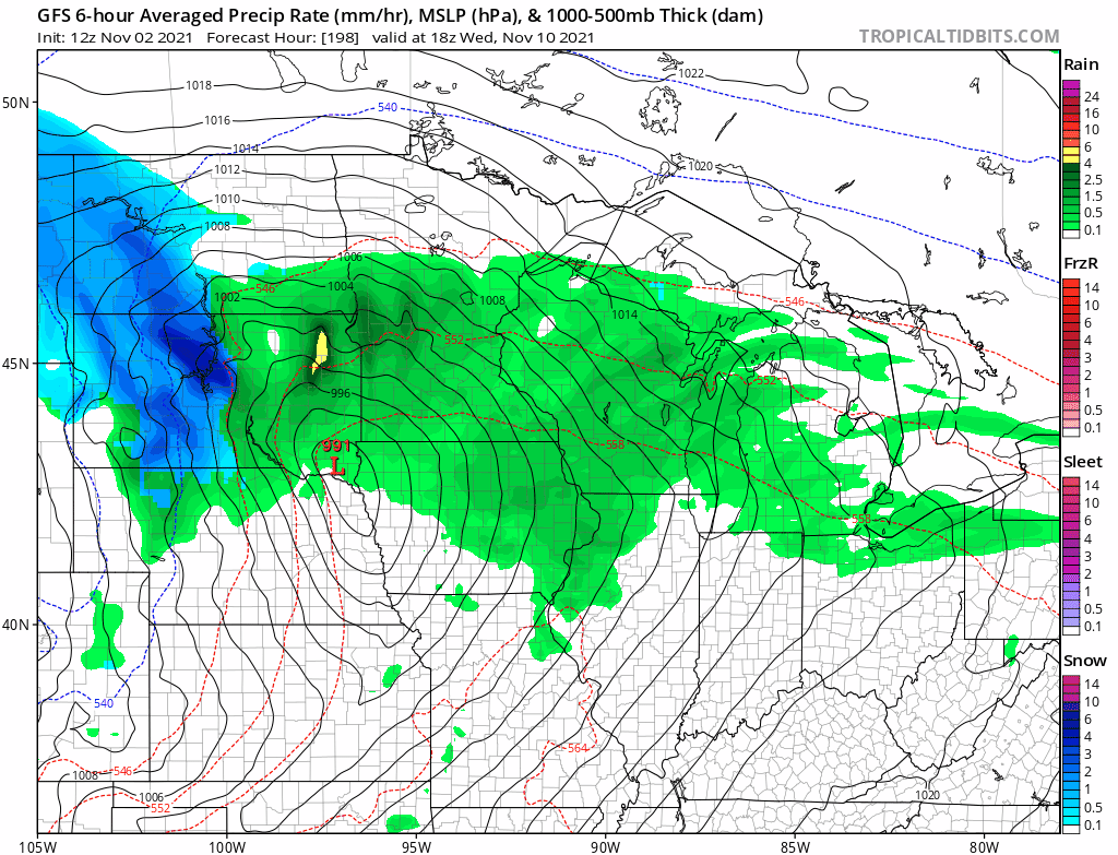 NOAA GFS model Wednesday and Thursday 