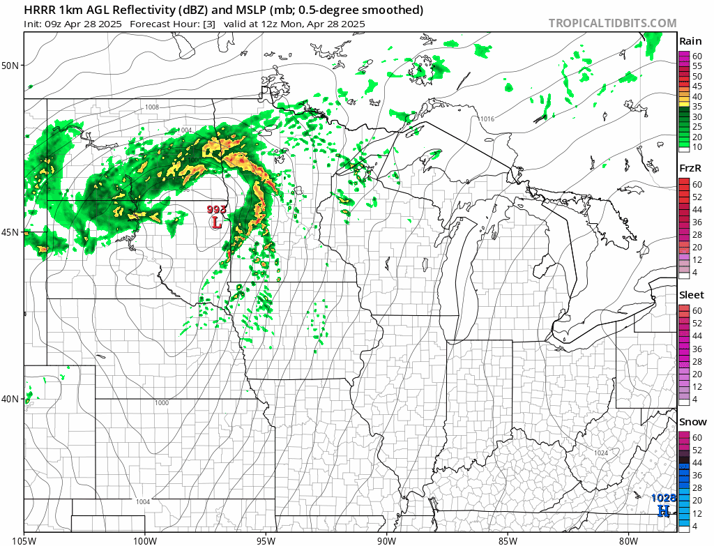 Forecast precipitation Monday 7 a.m. to 7 p.m.