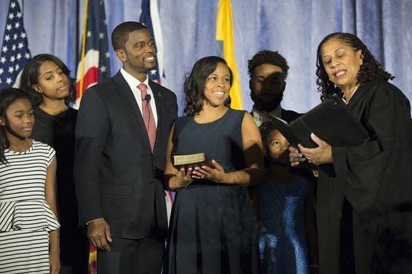 Melvin Carter before taking the oath of office. 