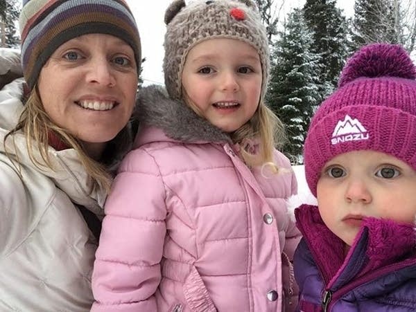 Terri J.E. Poe with her daughters Linnea and Callie.