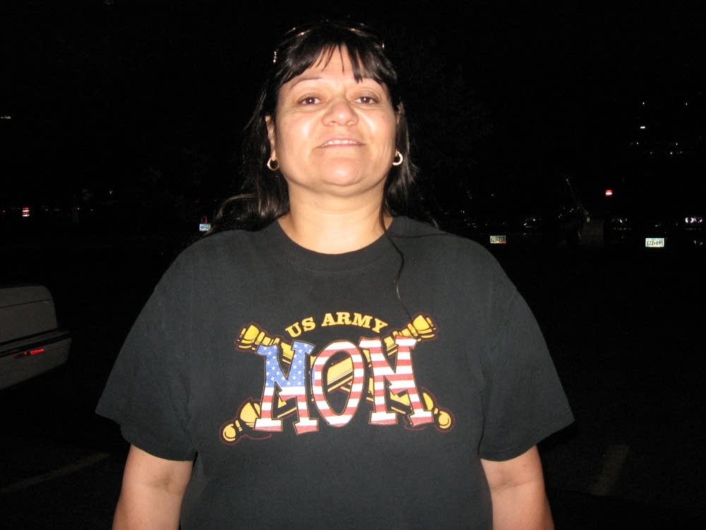 Anita Betancourt waiting outside jail