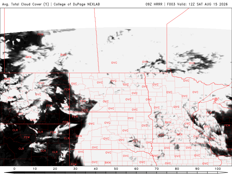 Cloud cover Saturday 7 a.m. to 7 p.m. 