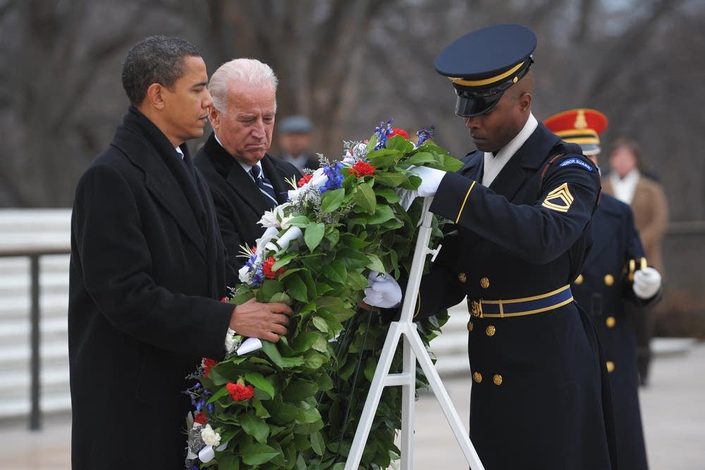 Laying a weath at Arlington